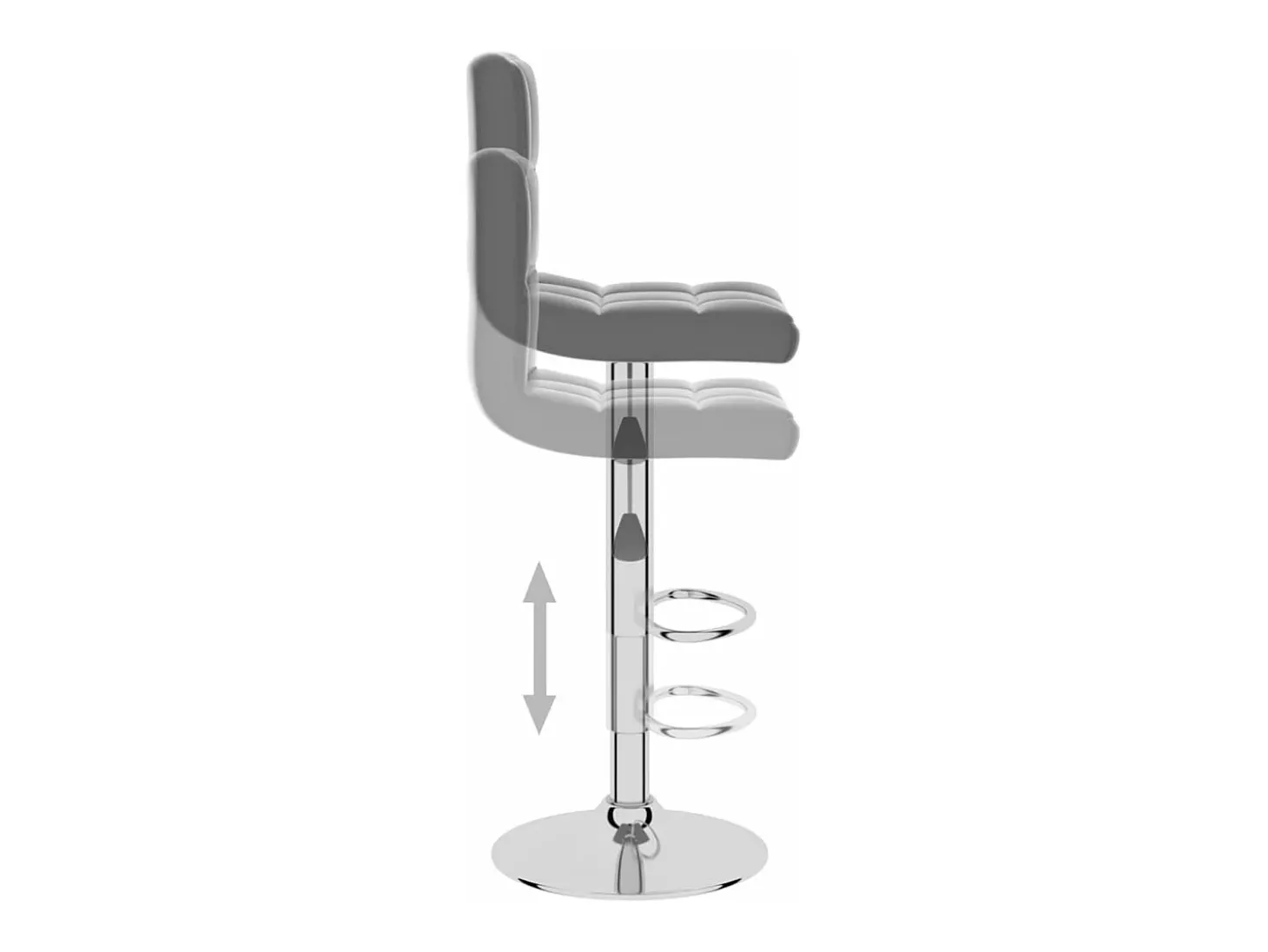 Taburete de cocina de cuero sintético gris