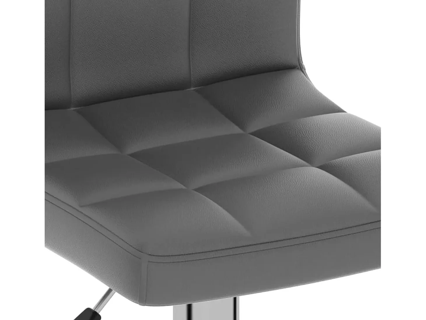 Taburete de cocina de cuero sintético gris