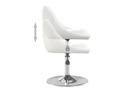 Taburete de cocina de cuero sintético blanco