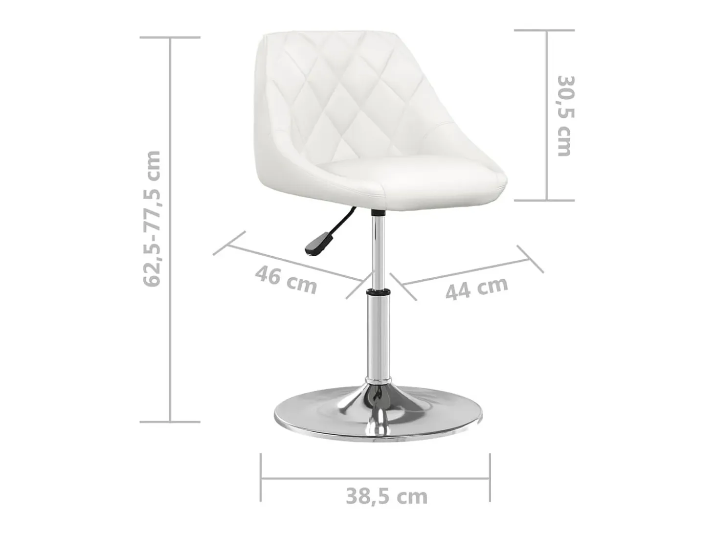 Taburete de cocina de cuero sintético blanco