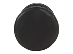 Taburete de cocina de cuero auténtico negro ES25050