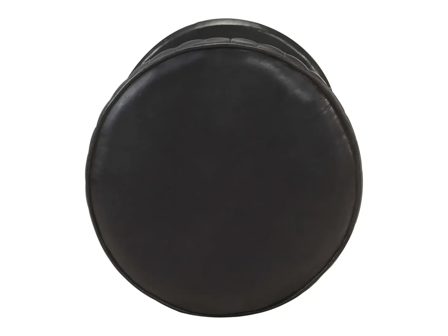 Taburete de cocina de cuero auténtico negro ES25050