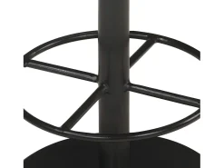 Taburete de cocina de cuero auténtico negro ES25050