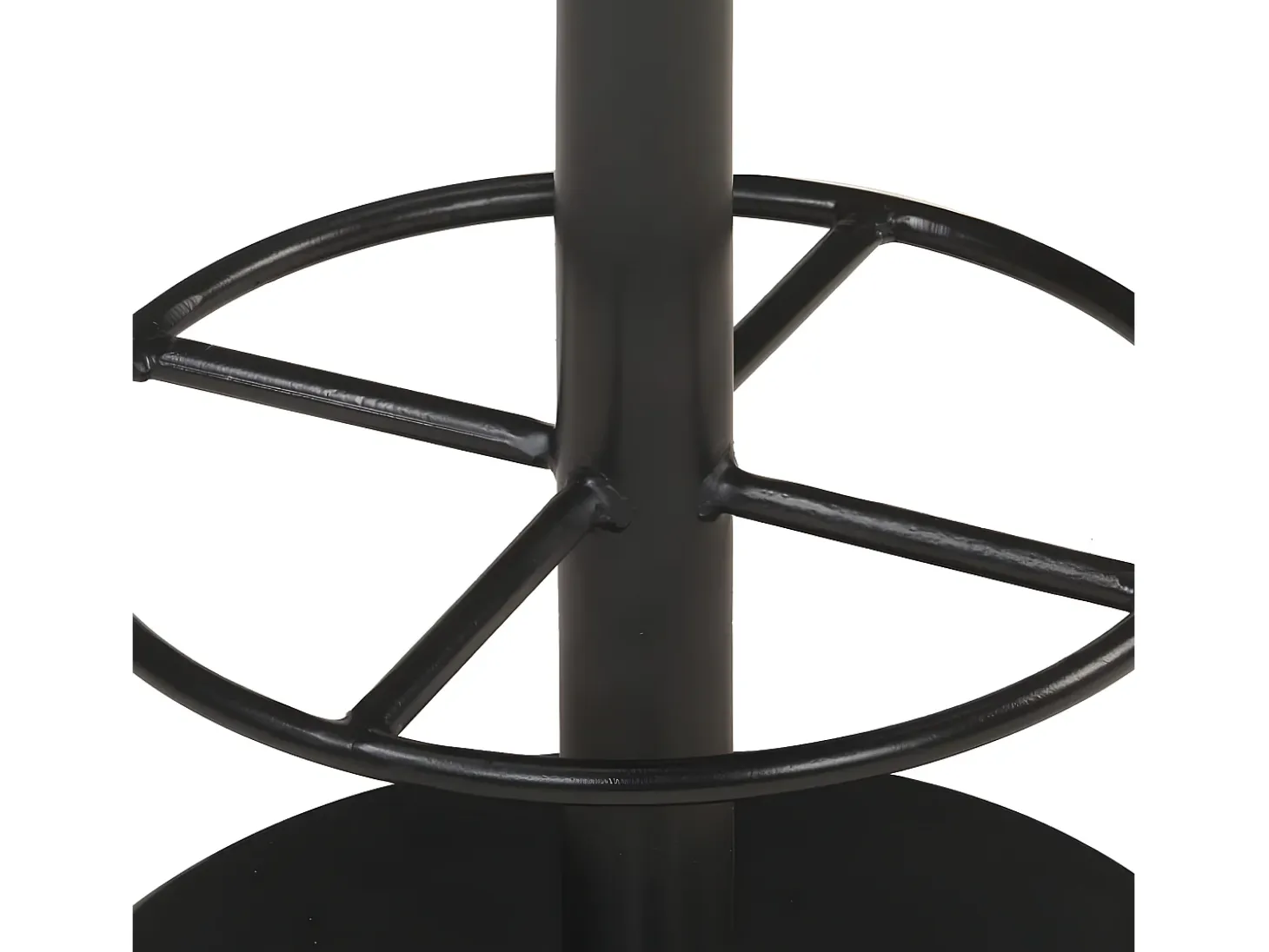 Taburete de cocina de cuero auténtico negro ES25050