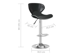 Taburete de cocina de cuero sintético negro