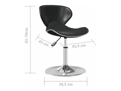 Taburete de cocina de cuero sintético negro