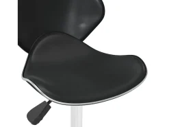 Taburete de cocina de cuero sintético negro