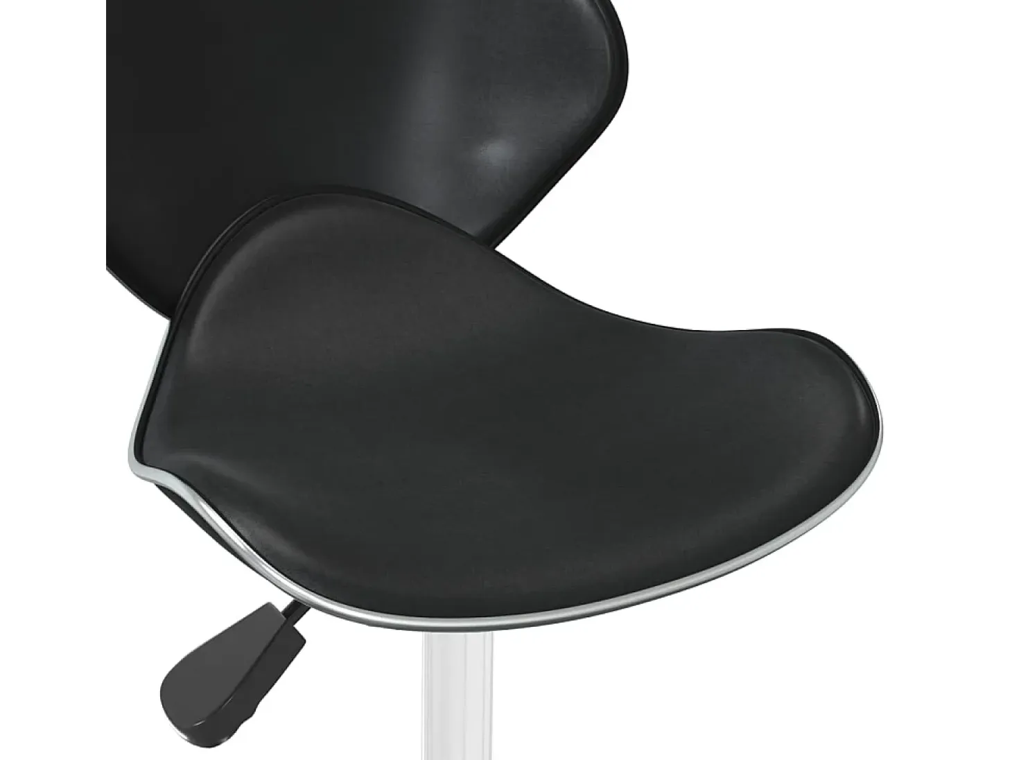 Taburete de cocina de cuero sintético negro