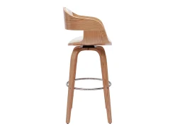 Taburete de cocina de diseño giratorio blanco con madera clara 67.5 cm GAO