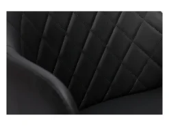 Taburete de cocina de diseño regulable negro con madera oscura LUCIEN