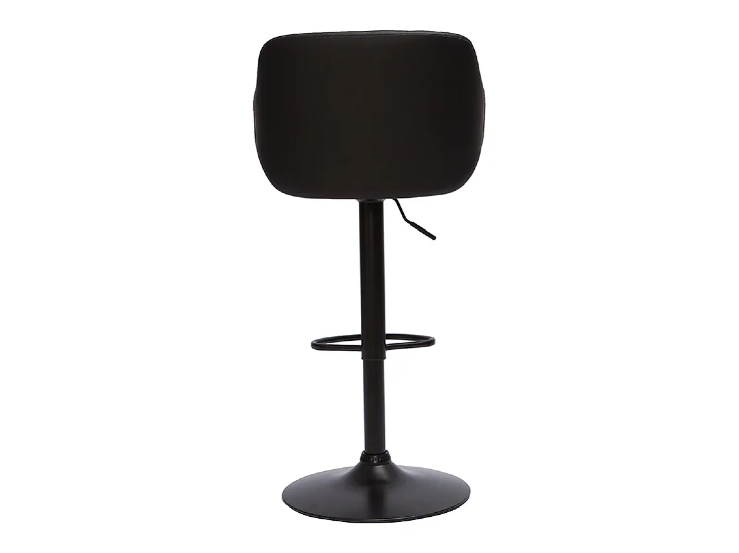 Taburete de cocina de diseño regulable negro con madera oscura LUCIEN