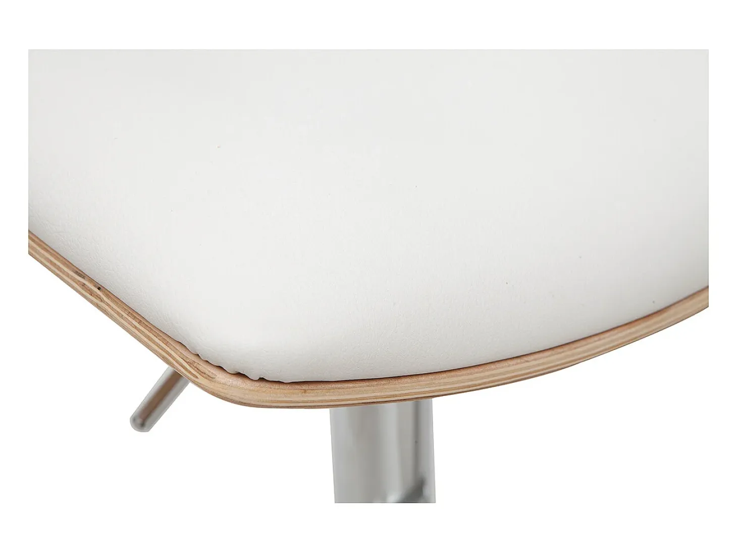 Taburete de cocina de diseño ajustable blanco con tonos de madera blanca PANACH