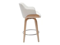 Taburete de cocina de madera clara y blanco 65 cm LUCIEN