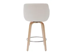 Taburete de cocina de madera clara y blanco 65 cm LUCIEN