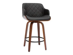 Taburete de cocina de madera oscura y negro 65 cm LUCIEN
