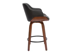 Taburete de cocina de madera oscura y negro 65 cm LUCIEN
