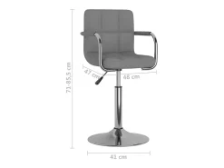 Taburete de cocina de tela gris claro