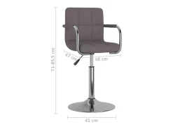 Taburete de cocina de tela gris taupé