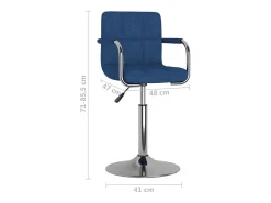 Taburete de cocina de tela azul