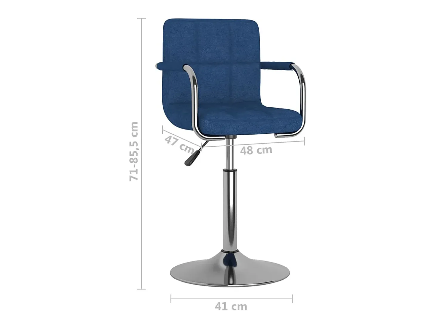 Taburete de cocina de tela azul
