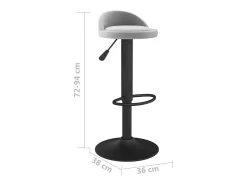 Taburete de cocina de terciopelo gris claro