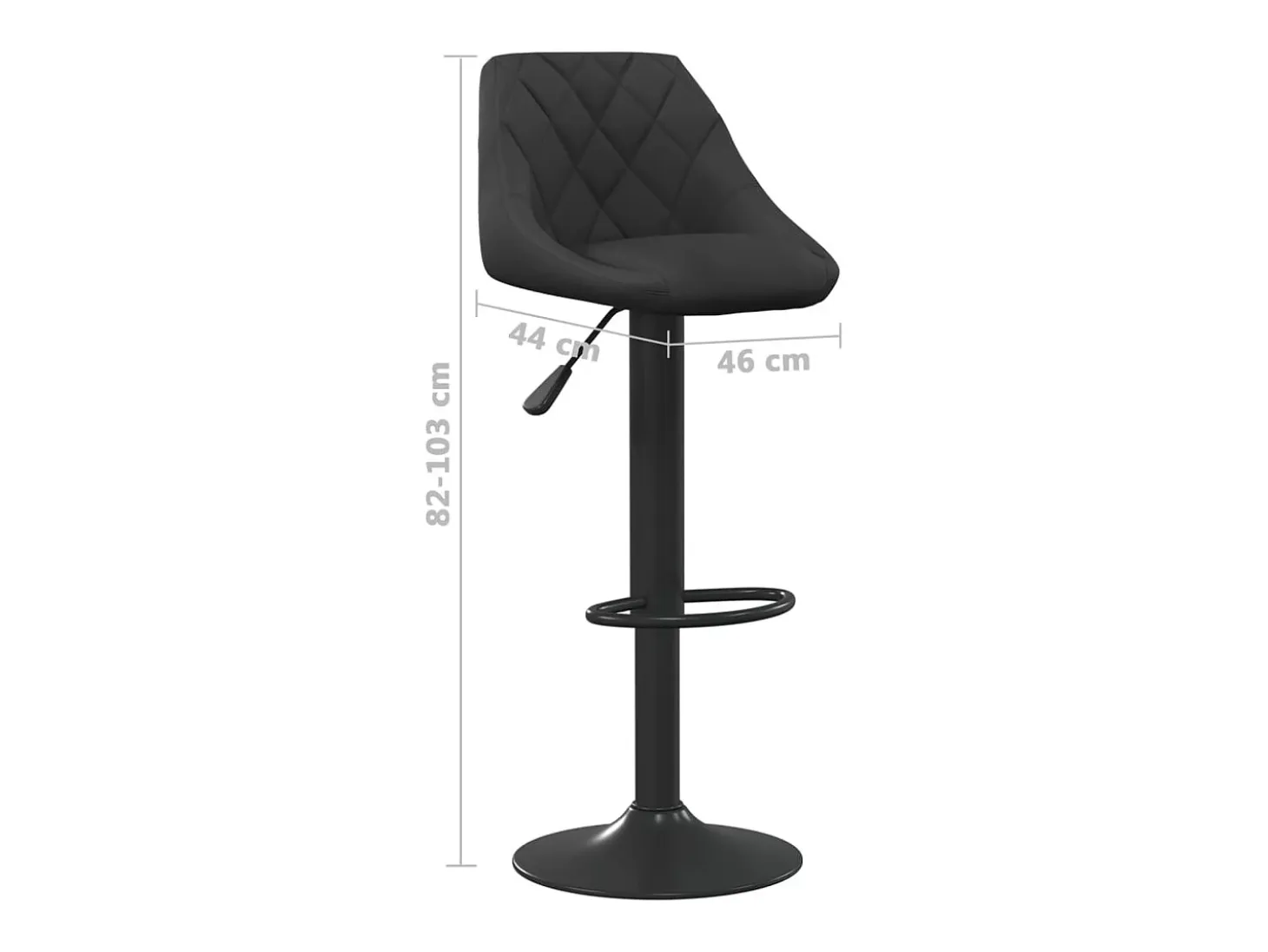 Taburete de cocina de terciopelo negro