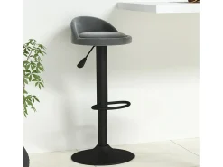 Taburete de cocina de terciopelo gris oscuro