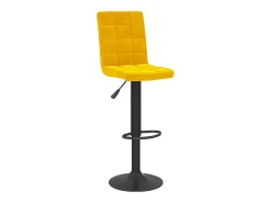 Taburete de cocina de terciopelo amarillo mostaza