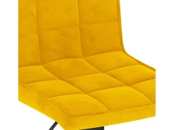 Taburete de cocina de terciopelo amarillo mostaza