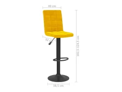 Taburete de cocina de terciopelo amarillo mostaza