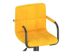 Taburete de cocina de terciopelo amarillo mostaza