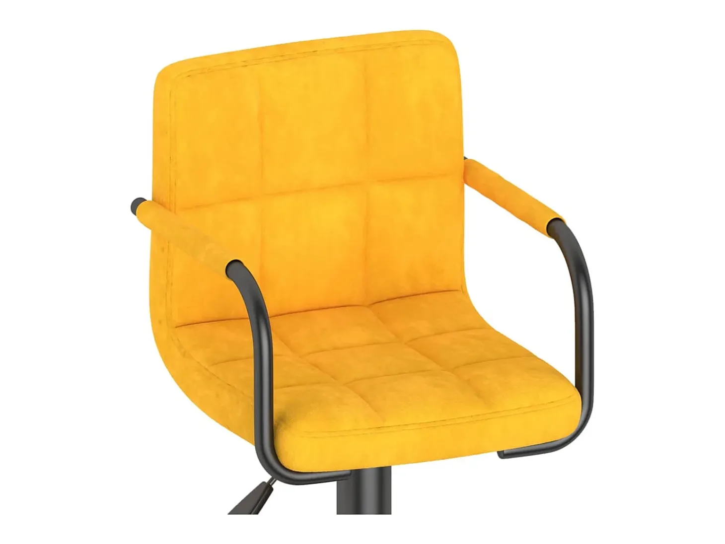 Taburete de cocina de terciopelo amarillo mostaza