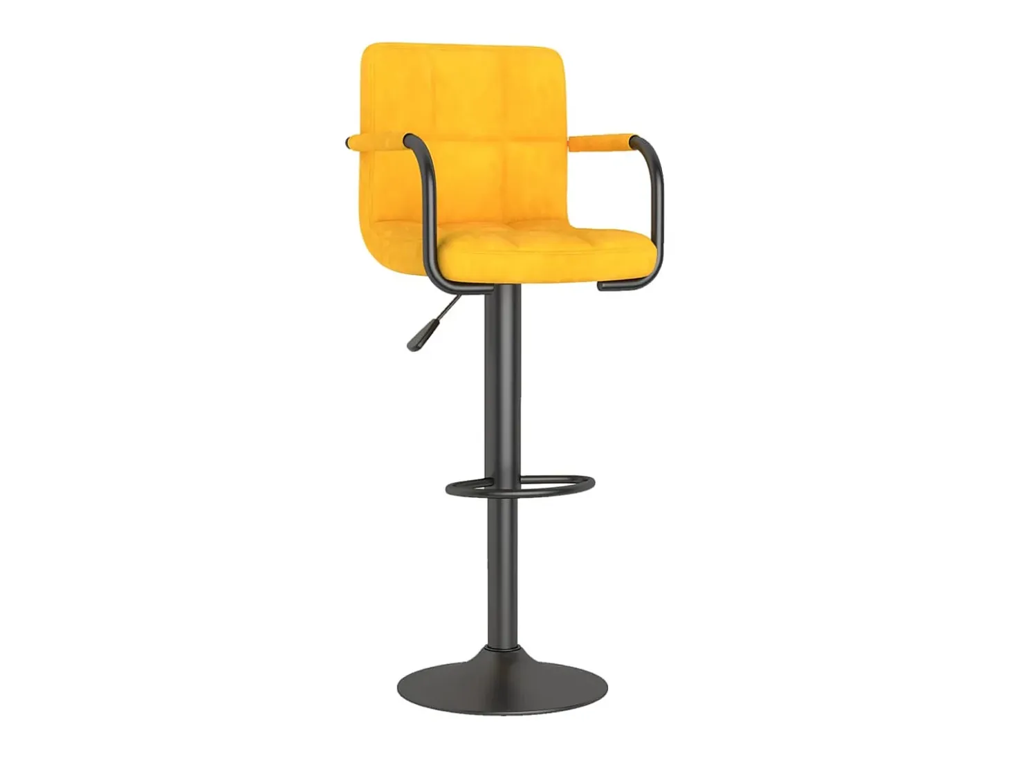 Taburete de cocina de terciopelo amarillo mostaza