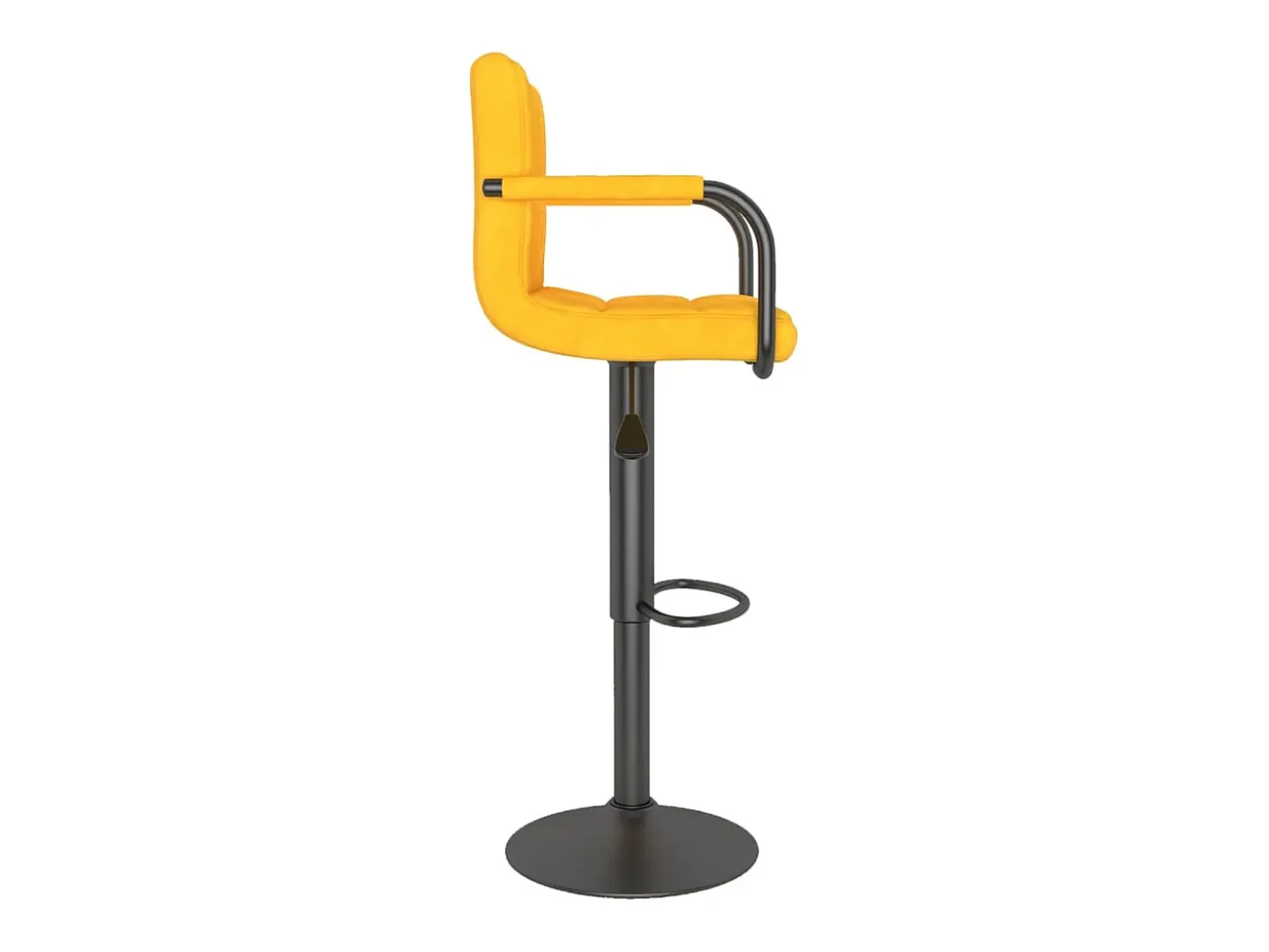 Taburete de cocina de terciopelo amarillo mostaza
