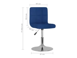 Taburete de cocina giratorio de tela azul