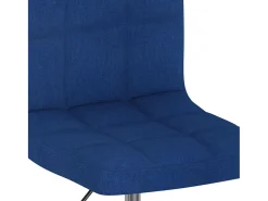 Taburete de cocina giratorio de tela azul
