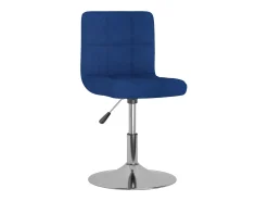 Taburete de cocina giratorio de tela azul