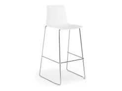 Taburete de Cocina Grand Soleil Design 74 cm Imola Slitta Cromado - Blanco