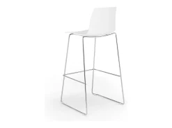 Taburete de Cocina Grand Soleil Design 74 cm Imola Slitta Cromado - Blanco