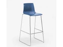 Taburete de Cocina Grand Soleil Design 74 cm Imola Slitta Cromado - Azul Marino