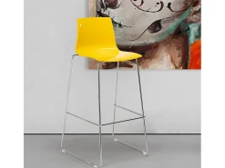 Taburete de Cocina Grand Soleil Design 74 cm Imola Slitta Cromado - Amarillo