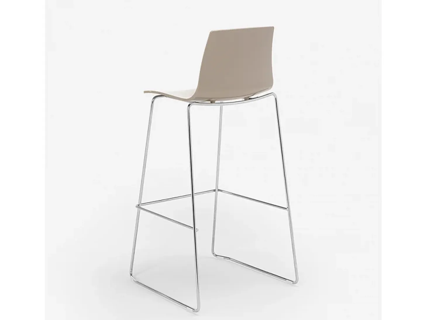 Taburete de Cocina Grand Soleil Design 74 cm Imola Slitta Cromado - Beige