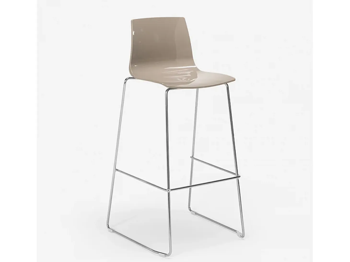 Taburete de Cocina Grand Soleil Design 74 cm Imola Slitta Cromado - Beige