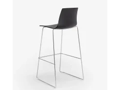 Taburete de Cocina Grand Soleil Design 74 cm Imola Slitta Cromado - Negro