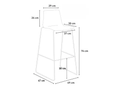 Taburete de Cocina Grand Soleil Design 74 cm Imola Slitta Cromado - Negro