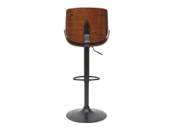 Taburete de cocina regulable negro con madera oscura VESPER