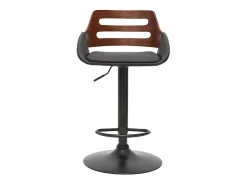 Taburete de cocina regulable de diseño negro y nogal PERNIK