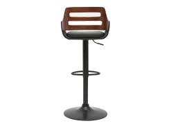 Taburete de cocina regulable de diseño negro y nogal PERNIK