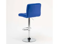 Taburete de cocina y bar alto giratorio ajustable con respaldo Atlanta - Azul Marino