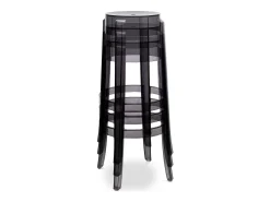 Taburete de diseño LOUIVA en policarbonato transparente - Altura asiento 47, 65 o 75 cm-Transparente-Altura 75 cm